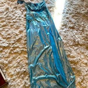 Size Medium metallic baby blue  dress